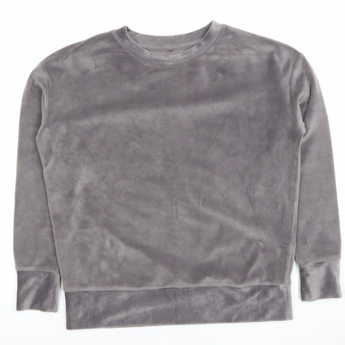 George Girls Grey Velour Long Sleeve Pullover Sweatshirt Size 8-10 Years