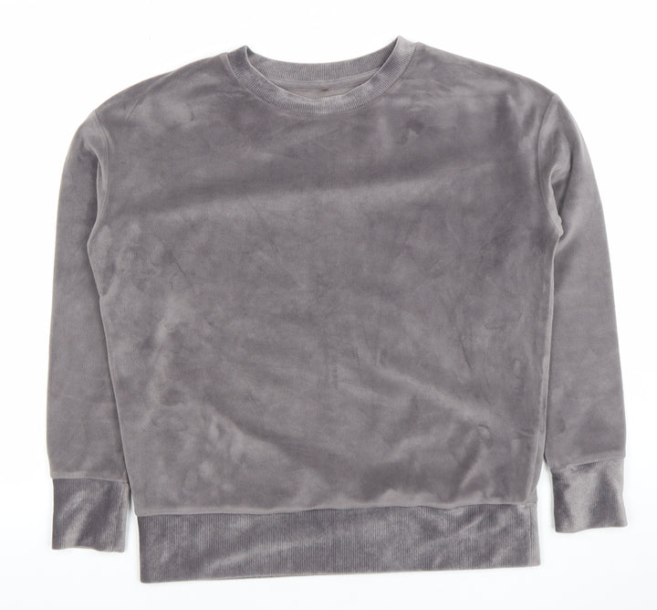 George Girls Grey Velour Long Sleeve Pullover Sweatshirt Size 8-10 Years