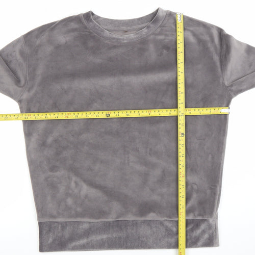 George Girls Grey Velour Long Sleeve Pullover Sweatshirt Size 8-10 Years
