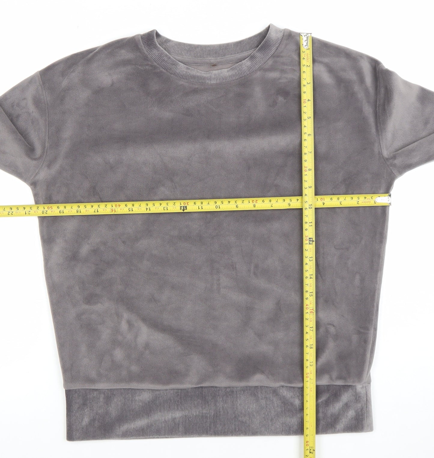 George Girls Grey Velour Long Sleeve Pullover Sweatshirt Size 8-10 Years