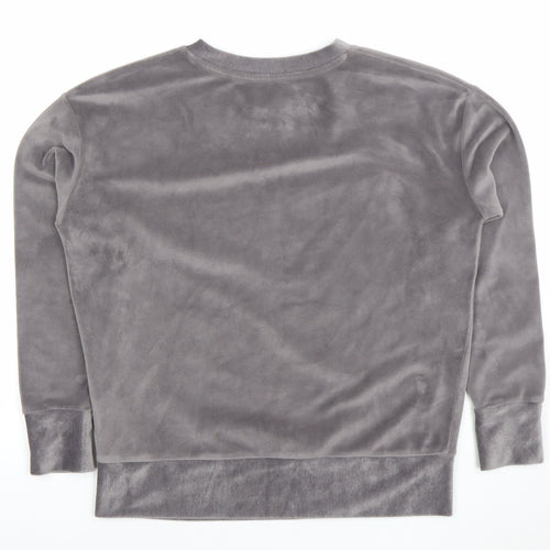 George Girls Grey Velour Long Sleeve Pullover Sweatshirt Size 8-10 Years