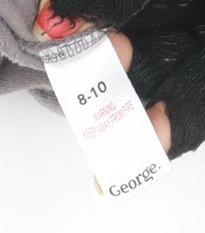 George Girls Grey Velour Long Sleeve Pullover Sweatshirt Size 8-10 Years