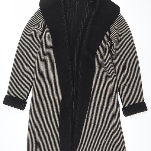 Cocogio Womens Black Striped Long Sleeve Open Cardigan UK 14