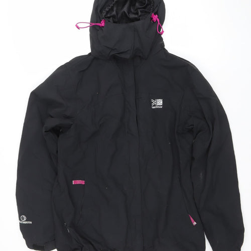 Karrimor Women Black Waterproof Hooded Rain Jacket Size 12