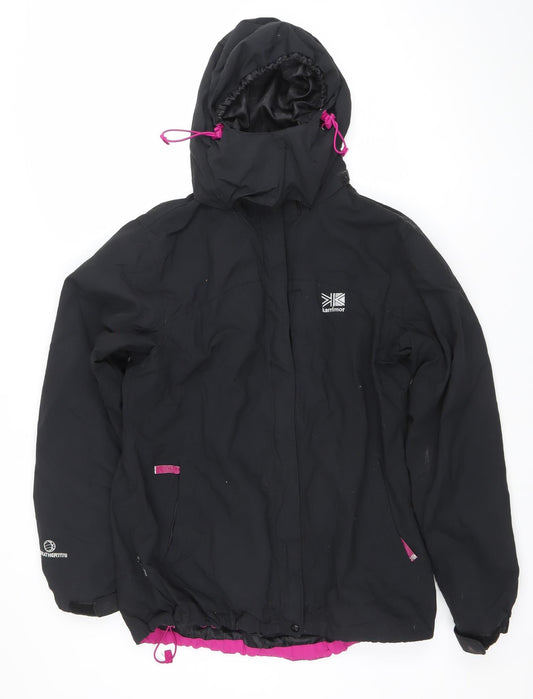 Karrimor Women Black Waterproof Hooded Rain Jacket Size 12