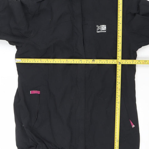 Karrimor Women Black Waterproof Hooded Rain Jacket Size 12