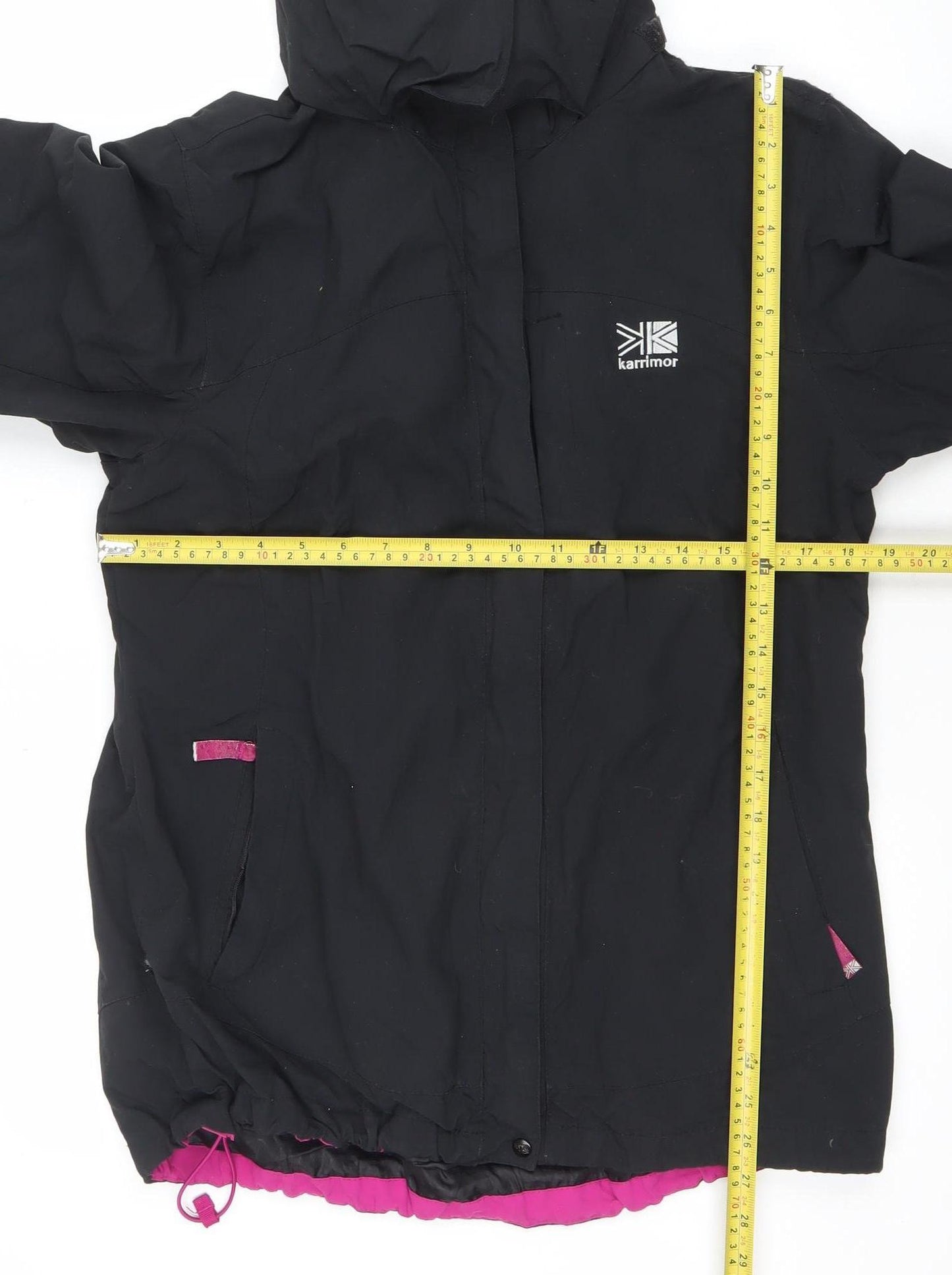 Karrimor Women Black Waterproof Hooded Rain Jacket Size 12