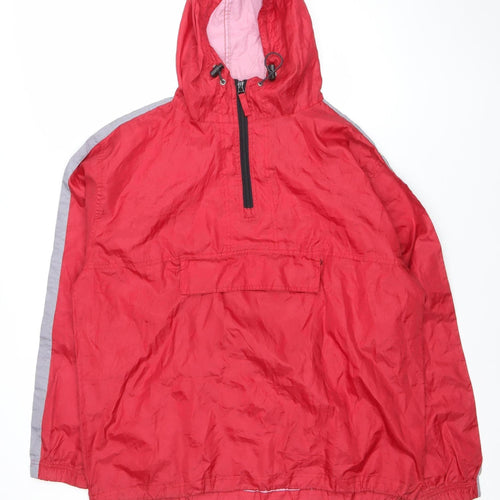 Disciple Outerwear Men's Red Anorak Jacket L Hooded Lightweight