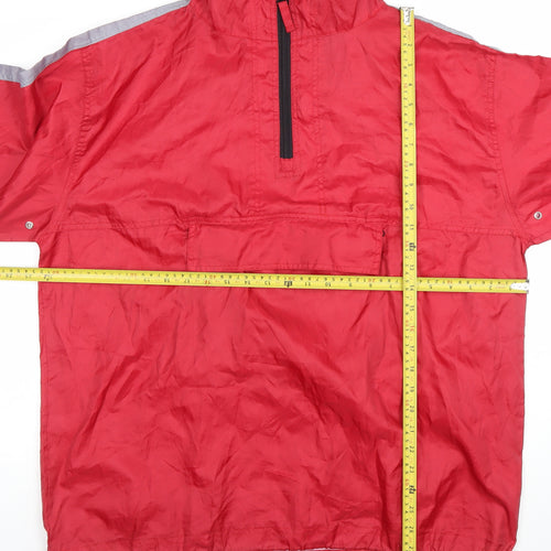 Disciple Outerwear Men's Red Anorak Jacket L Hooded Lightweight
