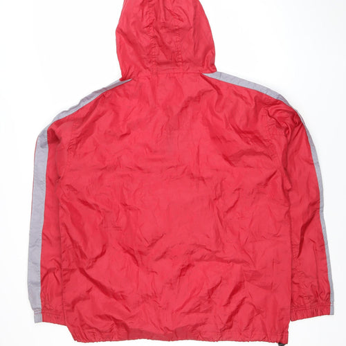 Disciple Outerwear Men's Red Anorak Jacket L Hooded Lightweight