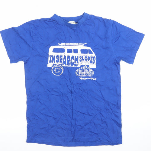 Kangaroo Poo Boys Blue Graphic T-Shirt 11-12 Years Cotton Casual Top