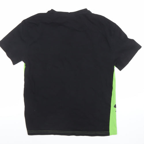 Minecraft Boys Black Green T-Shirt 9-10 Years Short Sleeve Graphic Cotton