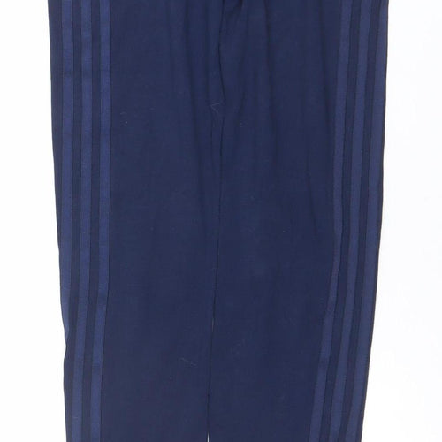 Adidas Girls Blue 14-15 Years Slim Fit Track Pants with Side Stripes