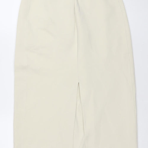 Zara Women Beige Cotton Blend Knee Length Pencil Skirt S
