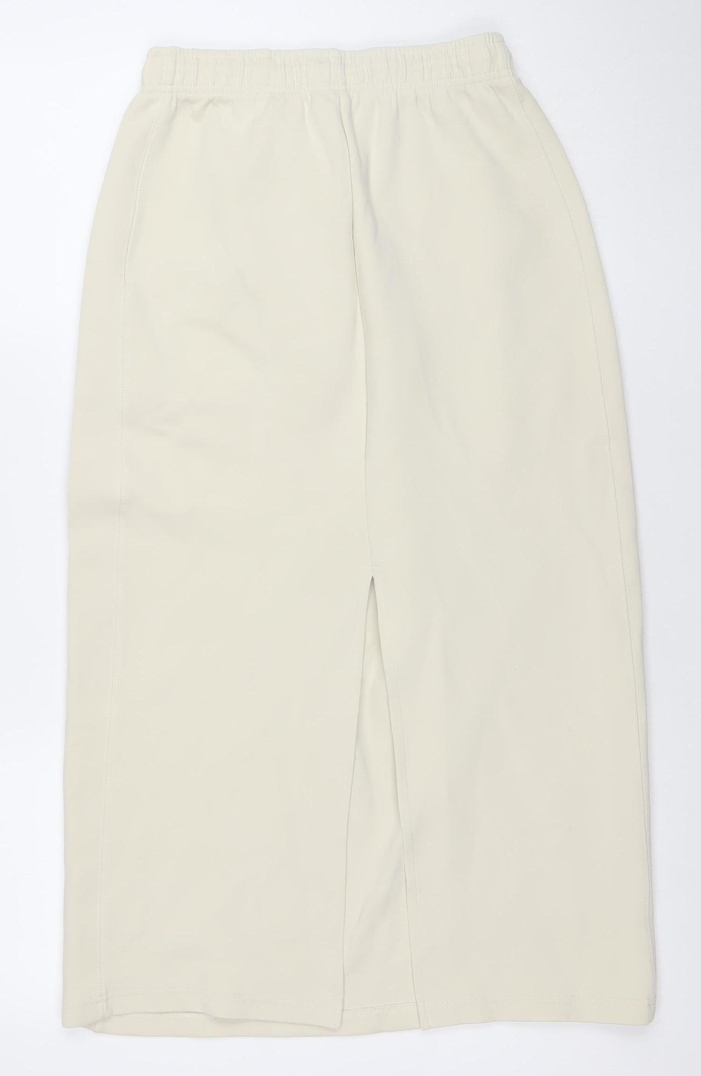 Zara Women Beige Cotton Blend Knee Length Pencil Skirt S