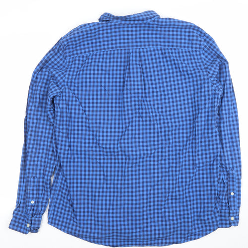 GAP Men’s Blue Check Long Sleeve Button-Up Shirt Size L Classic Fit