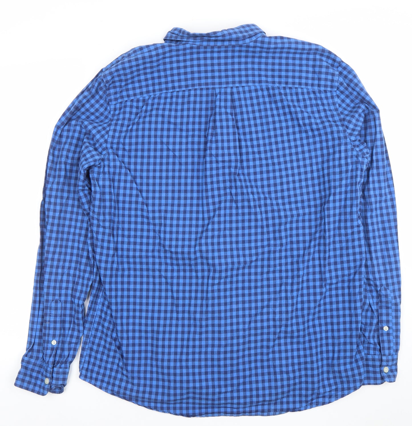GAP Men’s Blue Check Long Sleeve Button-Up Shirt Size L Classic Fit