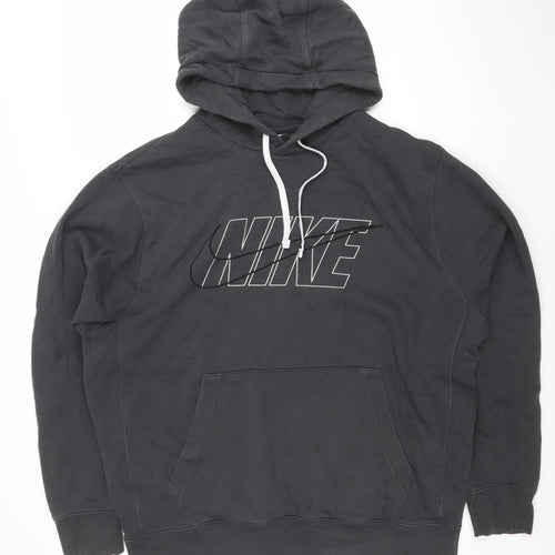 Nike Womens Black Large Pullover Hoodie with Logo
