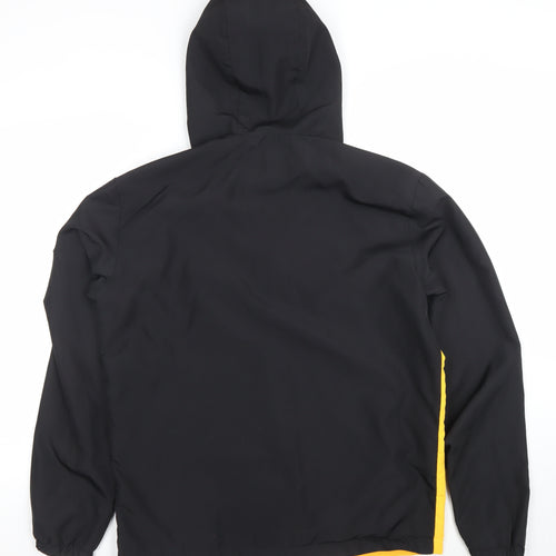 Jack & Jones Men's Black Yellow Core Hooded Windbreaker Jacket L
