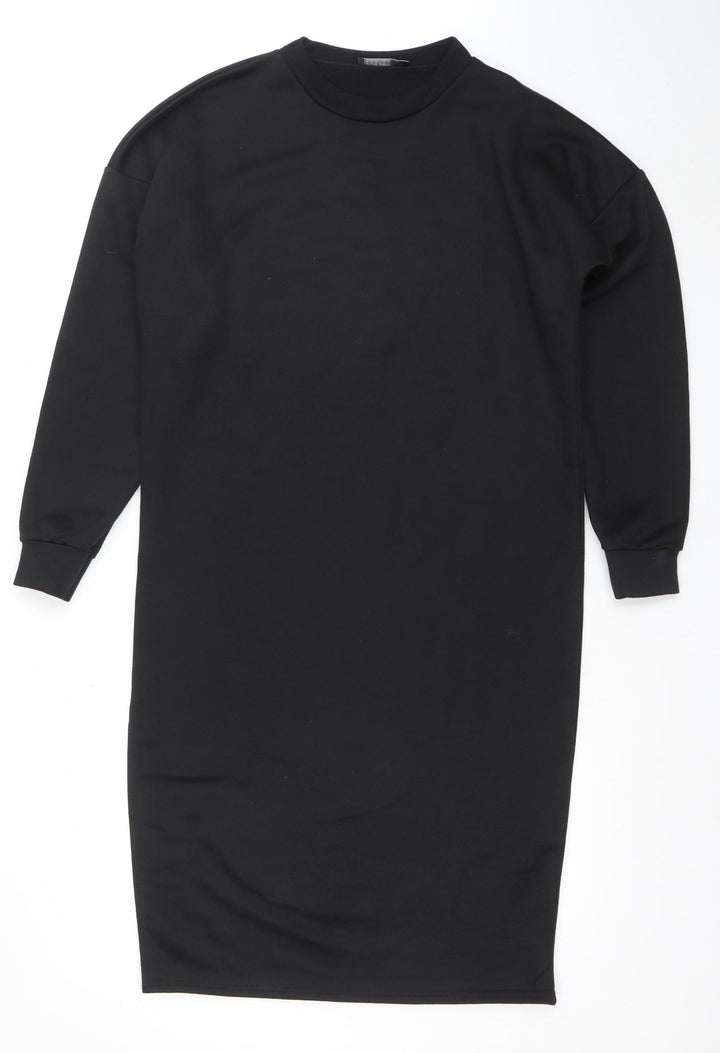 Boohoo Women Black Size 8 Long Sleeve Bodycon Midi Dress