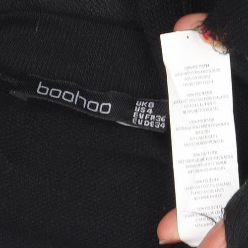 Boohoo Women Black Size 8 Long Sleeve Bodycon Midi Dress
