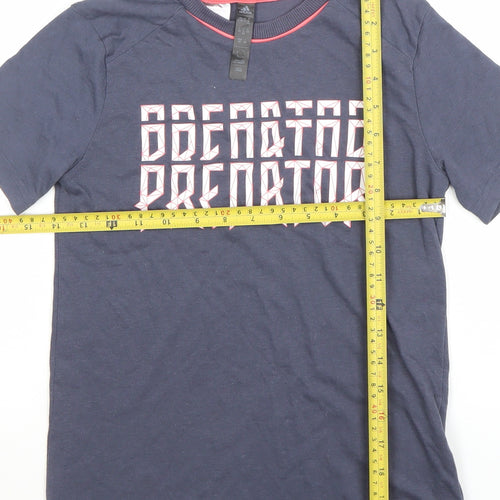 Adidas Boys Blue Predator Graphic T-Shirt 9-10 Years Regular Fit Sports Tee