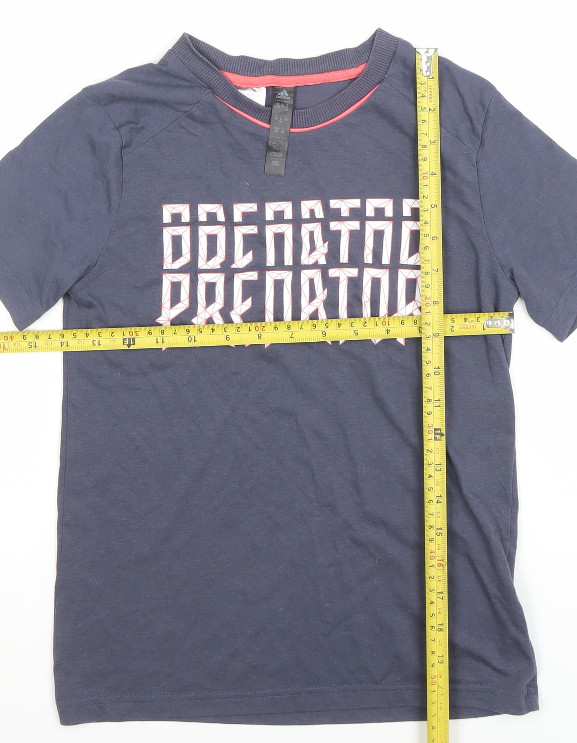 Adidas Boys Blue Predator Graphic T-Shirt 9-10 Years Regular Fit Sports Tee