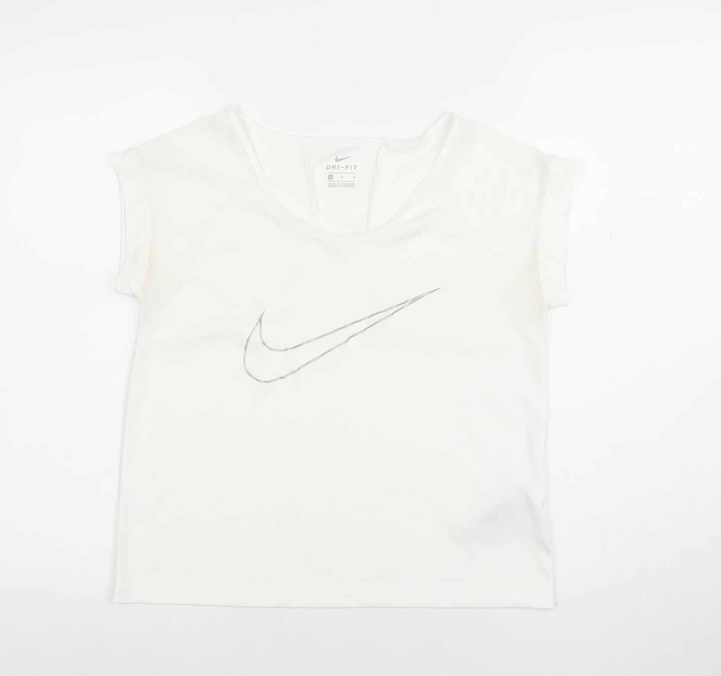 Nike Women’s White Dri-FIT Crew Neck Athletic T-Shirt Size M