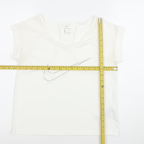 Nike Women’s White Dri-FIT Crew Neck Athletic T-Shirt Size M