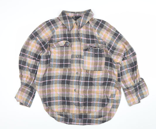 ZARA Women’s Multicoloured Check Flannel Shirt Jacket Size 14