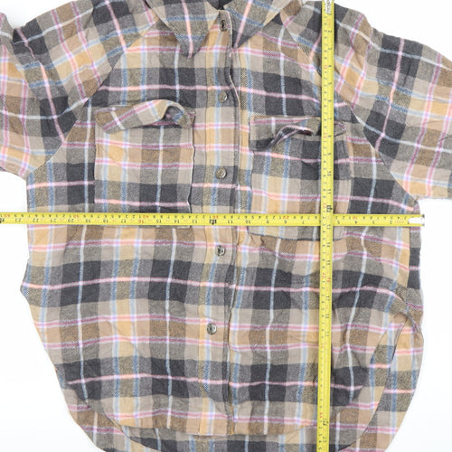 ZARA Women’s Multicoloured Check Flannel Shirt Jacket Size 14