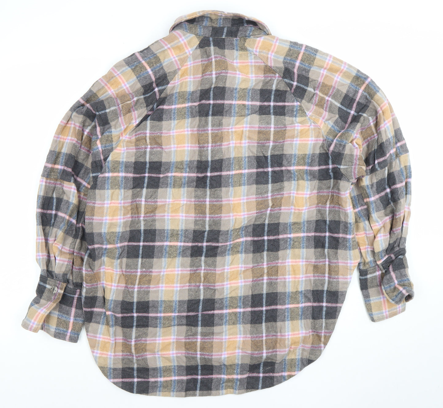 ZARA Women’s Multicoloured Check Flannel Shirt Jacket Size 14