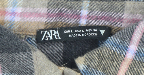 ZARA Women’s Multicoloured Check Flannel Shirt Jacket Size 14
