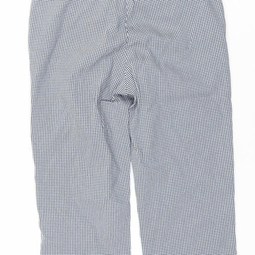 C.RO Womens Blue Check Cropped Slim Trousers Size 10