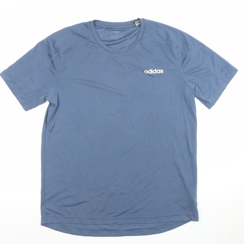 adidas Mens Blue Climalite T-Shirt Medium Active Gym Top