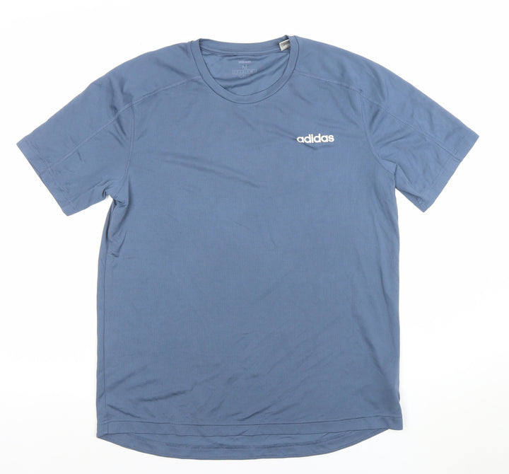 adidas Mens Blue Climalite T-Shirt Medium Active Gym Top