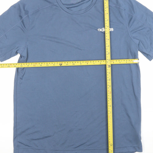 adidas Mens Blue Climalite T-Shirt Medium Active Gym Top