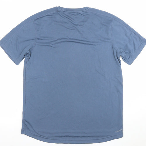 adidas Mens Blue Climalite T-Shirt Medium Active Gym Top