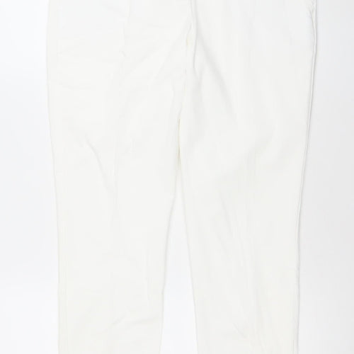 Wallis Women White Straight Stretch Jeans Size 12 Regular Fit