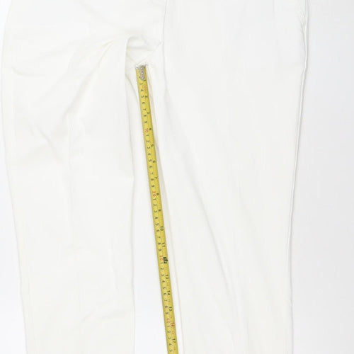 Wallis Women White Straight Stretch Jeans Size 12 Regular Fit