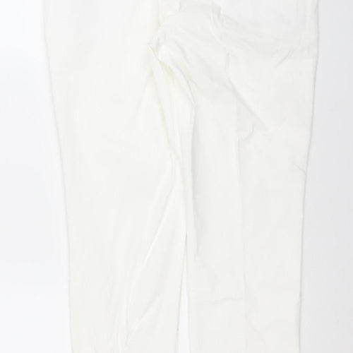 Wallis Women White Straight Stretch Jeans Size 12 Regular Fit