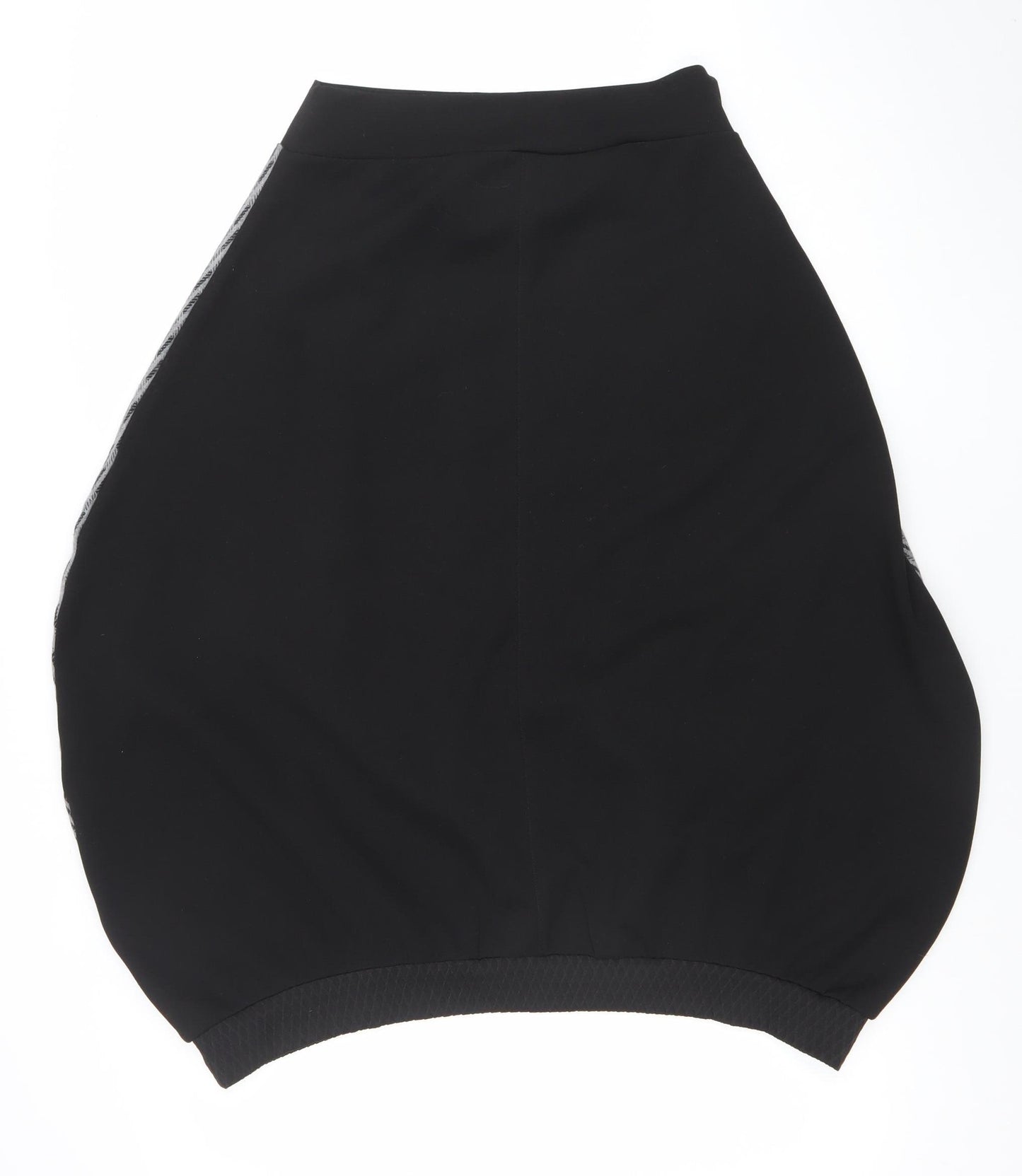 Sevya Women Black Geometric Knee Length Bubble Hem Skirt S