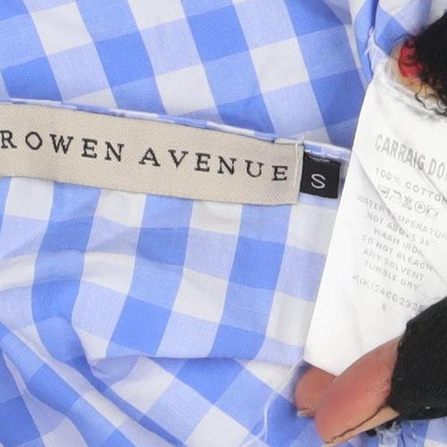 Rowen Avenue Women's Blue Check V-Neck Long Sleeve Shift Dress Size S
