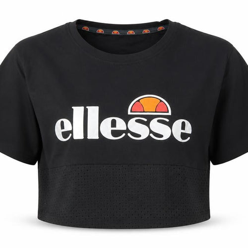Ellesse Womens Black Cropped Logo Activewear T-Shirt Size 10