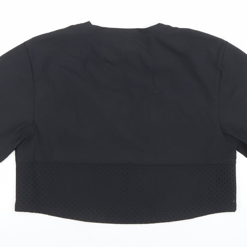 Ellesse Womens Black Cropped Logo Activewear T-Shirt Size 10