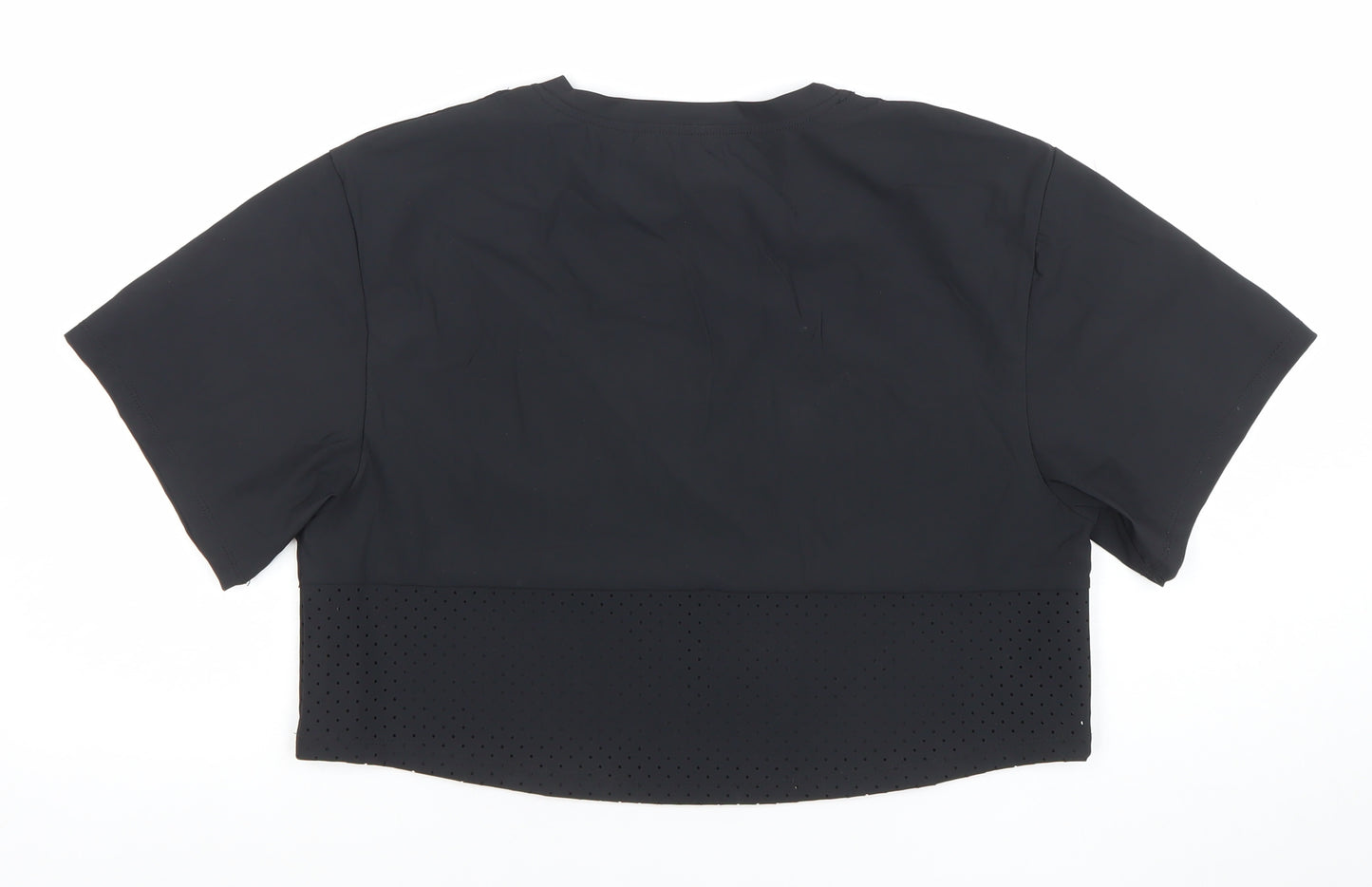 Ellesse Womens Black Cropped Logo Activewear T-Shirt Size 10