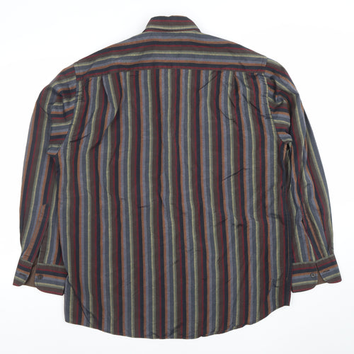 Daniel Grahame Men's Multicoloured Striped Long Sleeve Shirt Size L