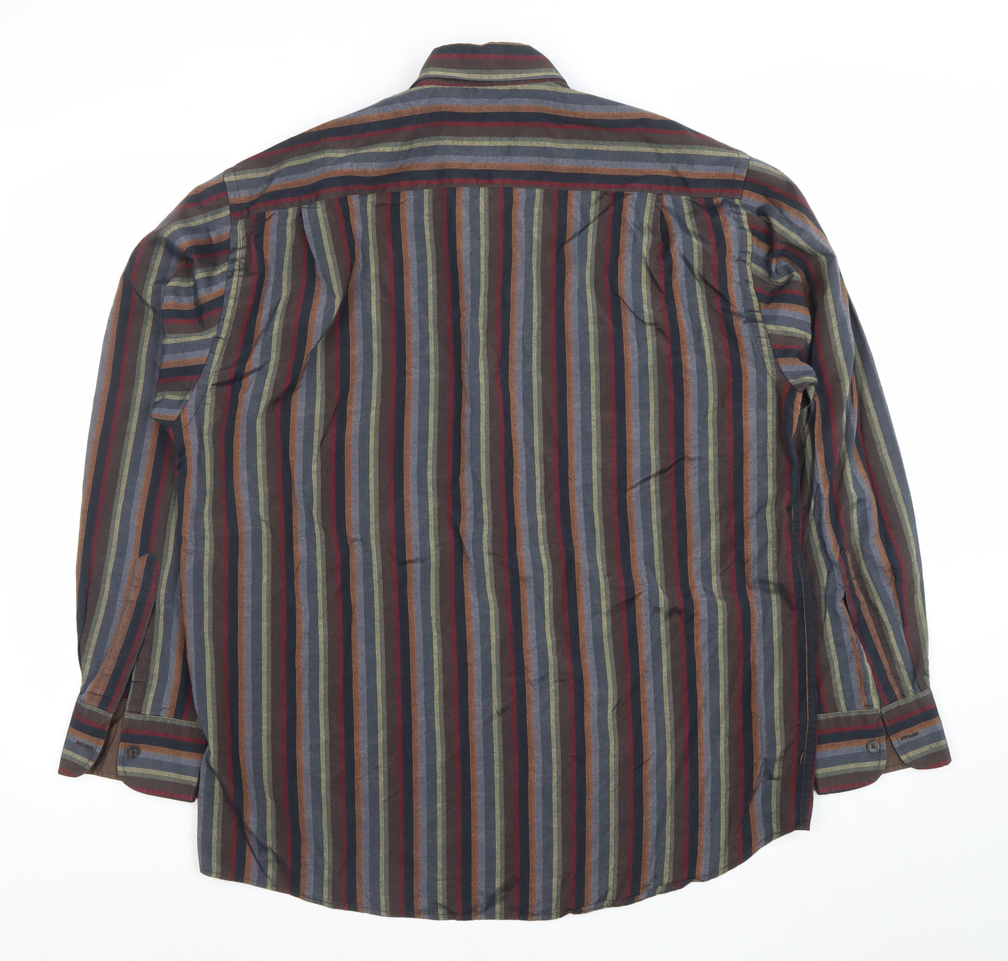 Daniel Grahame Men's Multicoloured Striped Long Sleeve Shirt Size L