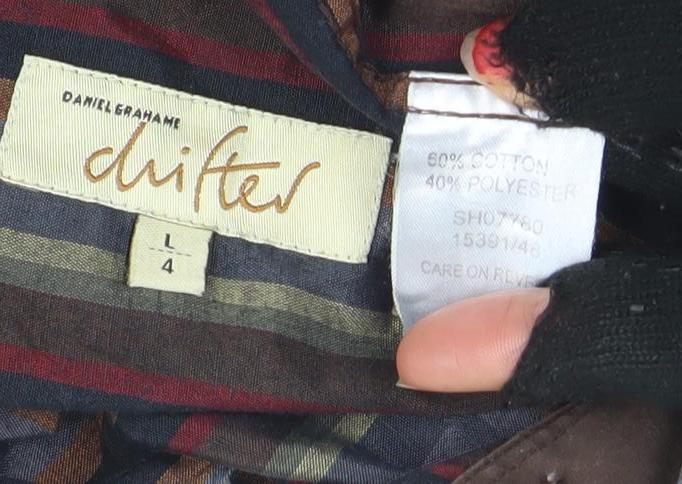 Daniel Grahame Men's Multicoloured Striped Long Sleeve Shirt Size L