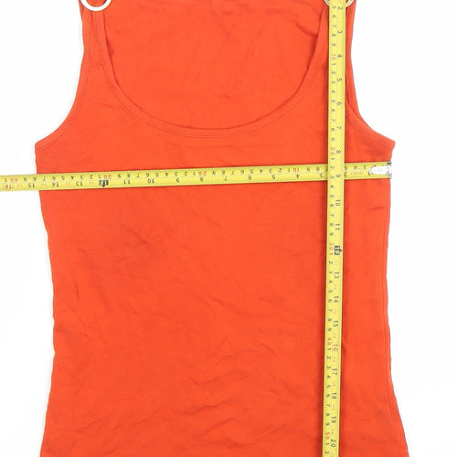 Ralph Lauren Women's Orange Cotton Scoop Neck Tank Top M